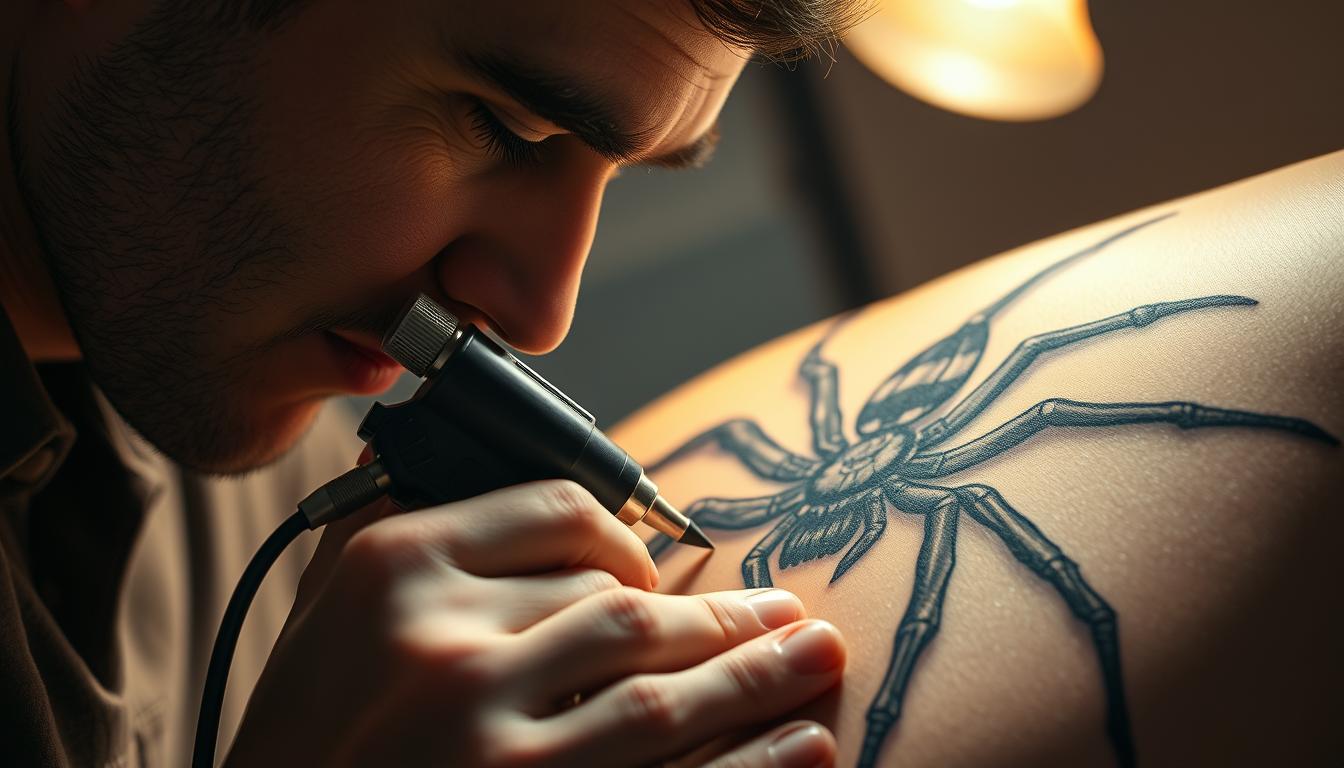 Tattoo Künstler bei der Arbeit